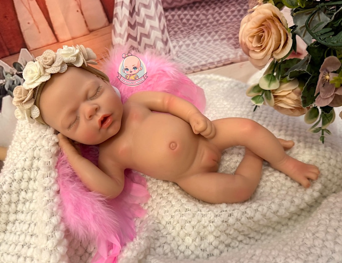 Muñeca Reborn Silicona Zoe Niña 33cm / 1,2kg