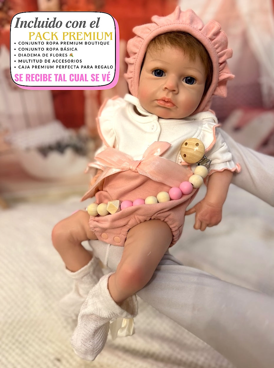 Muñeca Reborn Silicona Pelo Lou Lou Ojos Abiertos Niña 46cm / 2,8kg