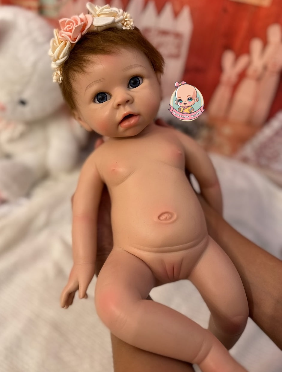 Muñeca Reborn Silicona Pelo Milú Niña 52cm / 4kg