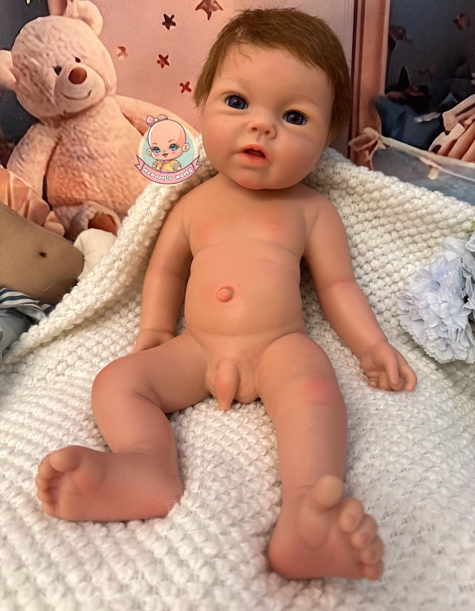 Muñeco Reborn Silicona Pelo Leslie Niño 47cm / 2,8kg