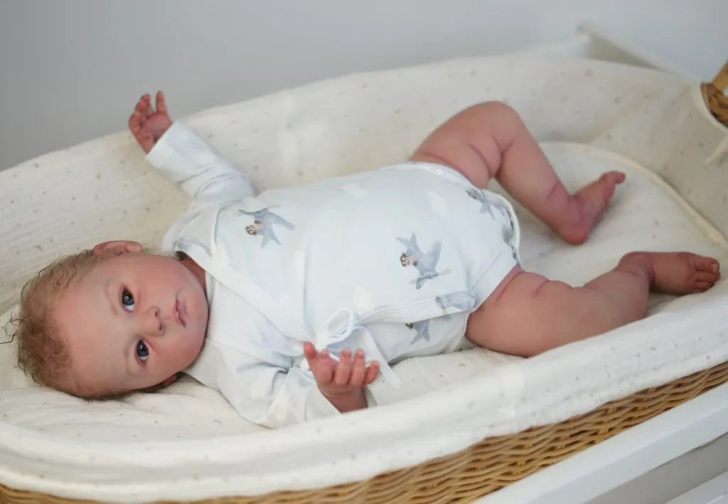 Bebe Reborn Muñeco Liz Niña, 55 cm, 3,400 kg Ojos Abiertos + Pack Premium