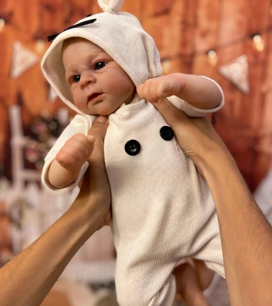 Bebe Reborn Muñeco Joel Despierto Ojos Abiertos Cuerpo Tela + Pack Premium