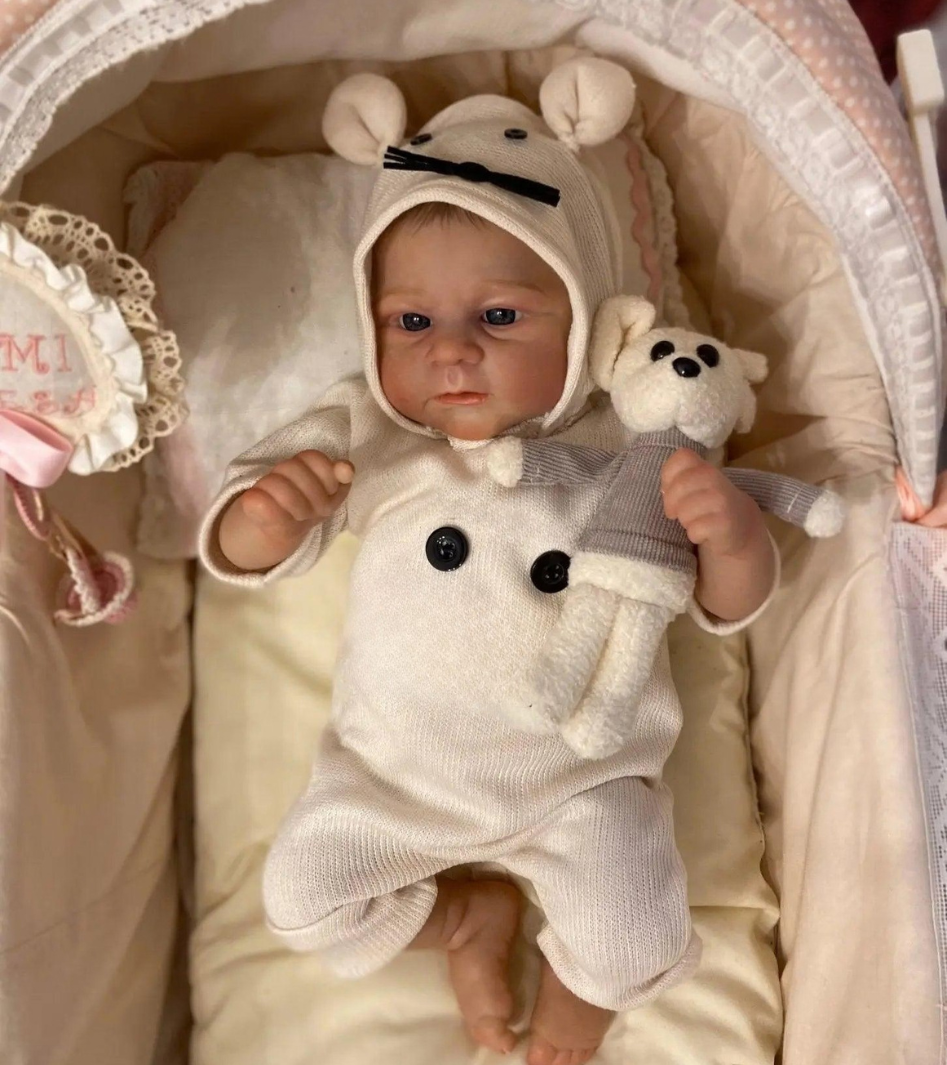 Bebe Reborn Muñeco Joel Despierto Ojos Abiertos Cuerpo Tela + Pack Premium