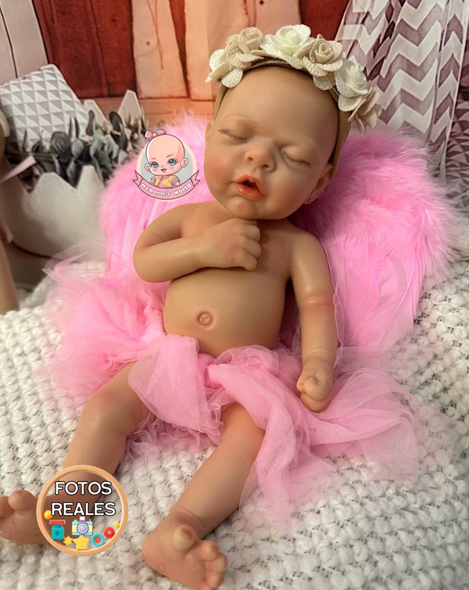 Muñeca Reborn Silicona Zoe Niña 33cm / 1,2kg