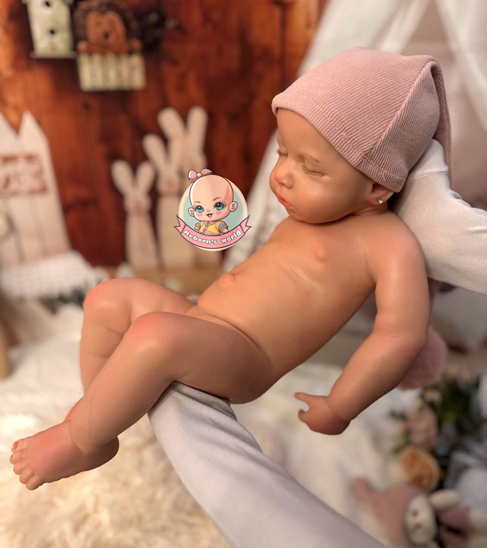 Muñeca Reborn Silicona Lou Lou Ojos Cerrados Niña 46cm / 2,8kg