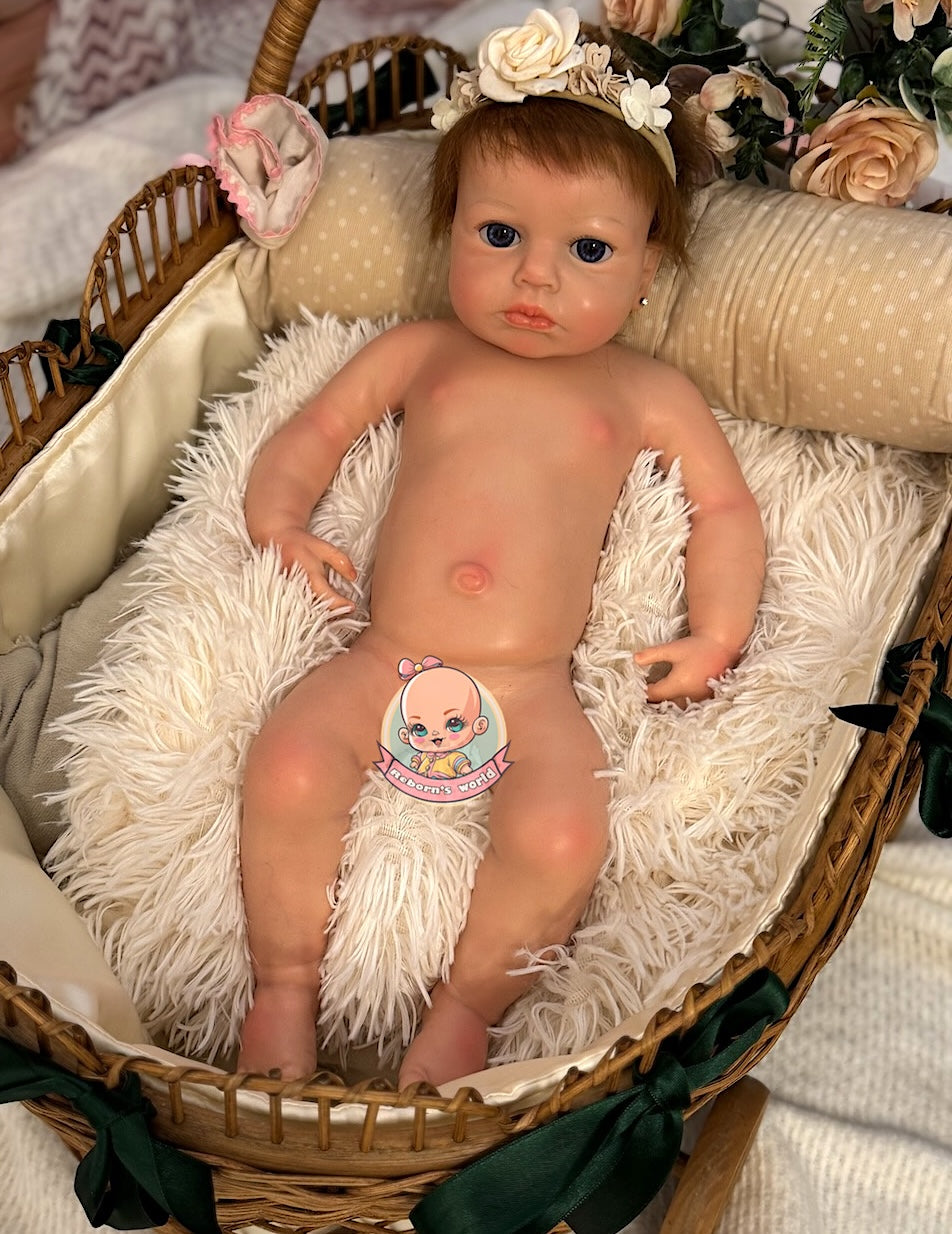 Muñeca Reborn Silicona Pelo Lou Lou Ojos Abiertos Niña 46cm / 2,8kg