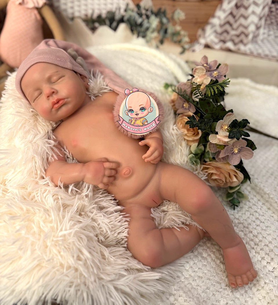 Muñeca Reborn Silicona Lou Lou Ojos Cerrados Niña 46cm / 2,8kg