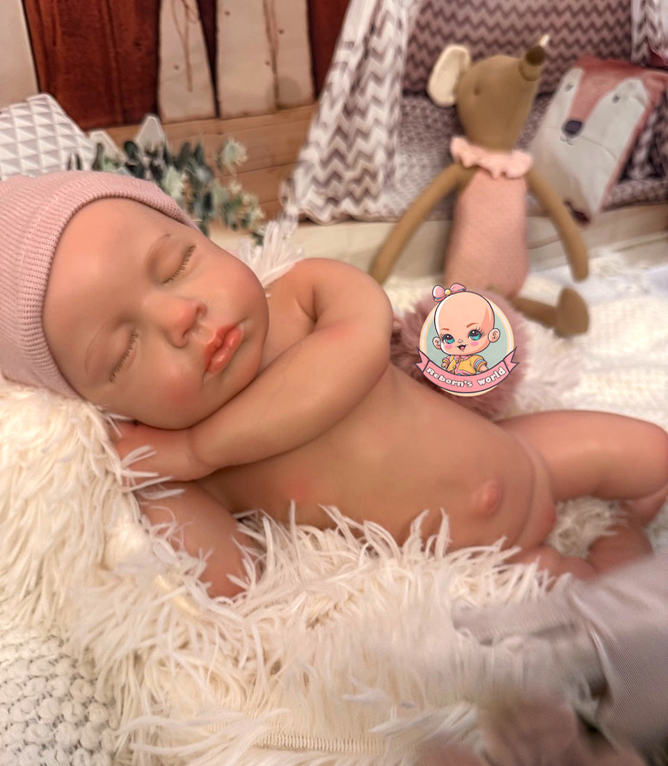 Muñeca Reborn Silicona Lou Lou Ojos Cerrados Niña 46cm / 2,8kg
