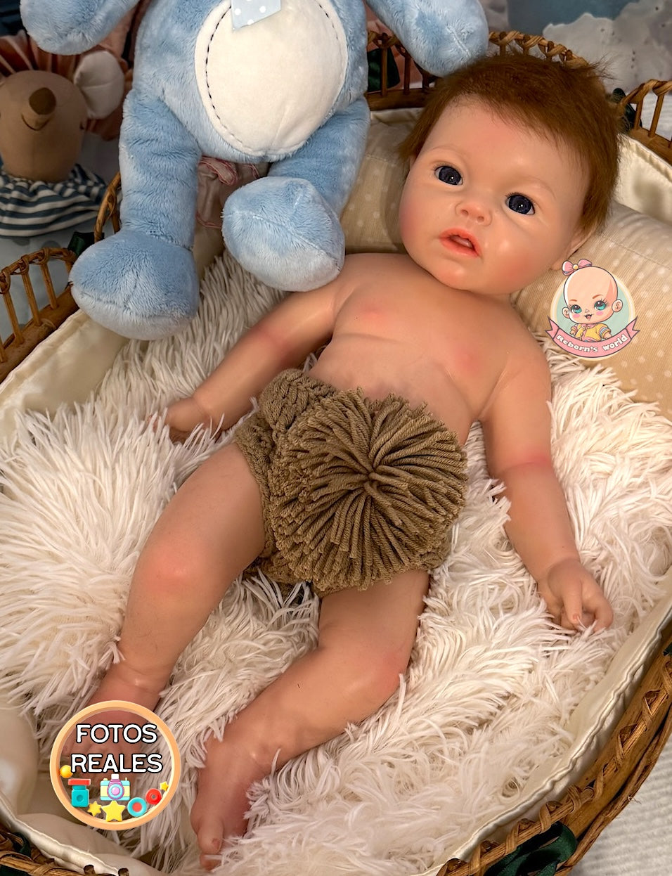 Muñeco Reborn Silicona Pelo Leslie Niño 47cm / 2,8kg