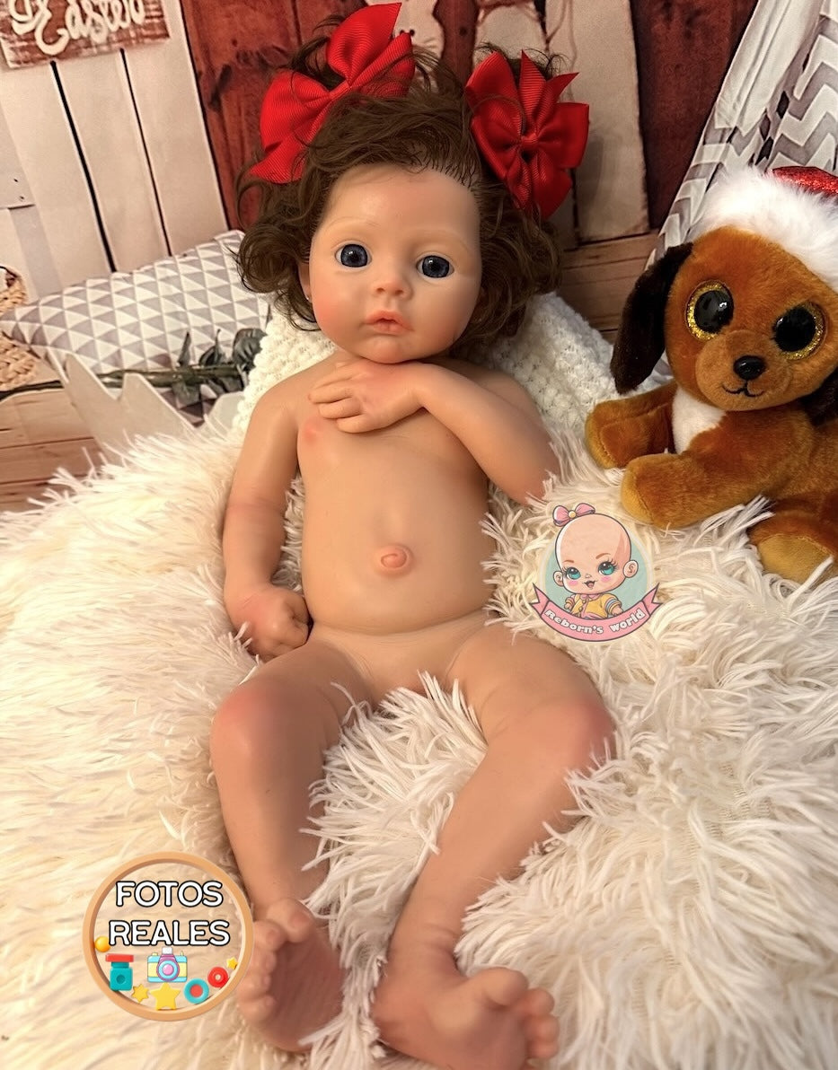 Muñeca Reborn Silicona Pelo Mía Niña 47cm / 2,7kg