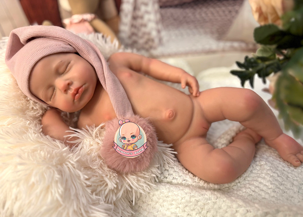 Muñeca Reborn Silicona Lou Lou Ojos Cerrados Niña 46cm / 2,8kg