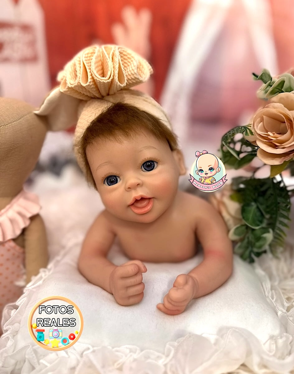 Muñeca Reborn Silicona Pelo Bimba Niña 36cm / 1,6kg