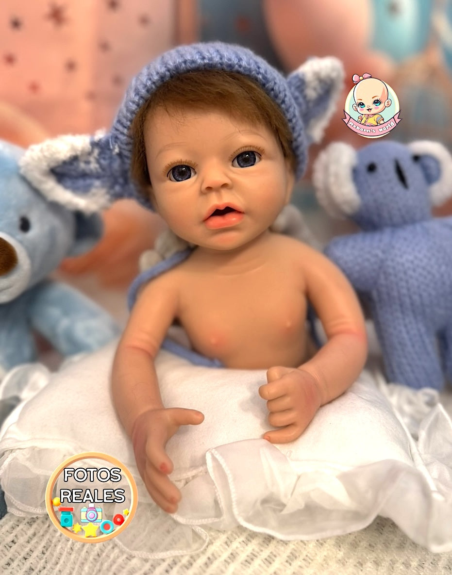 Muñeco Reborn Silicona Pelo Anuk Niño 40cm / 1,7kg