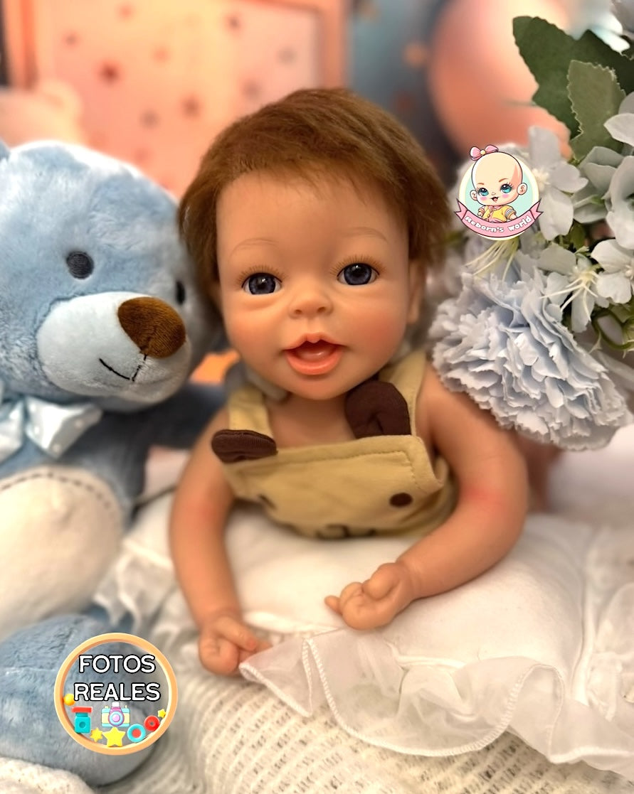 Muñeco Reborn Silicona Pelo Buba Niño 36cm / 1,6kg